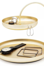 Poise Two Tiered Tray Brass