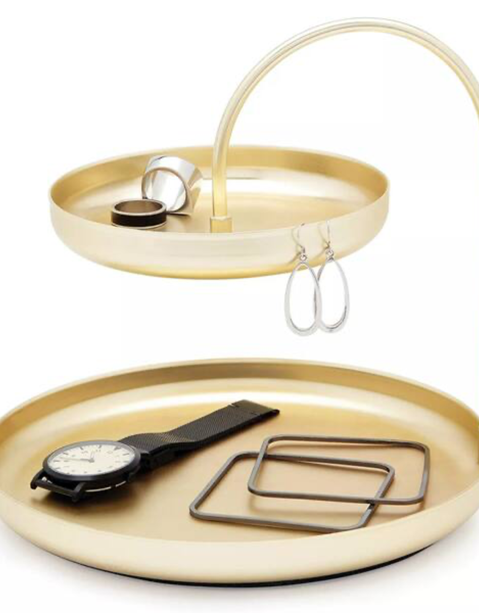 Poise Two Tiered Tray Brass