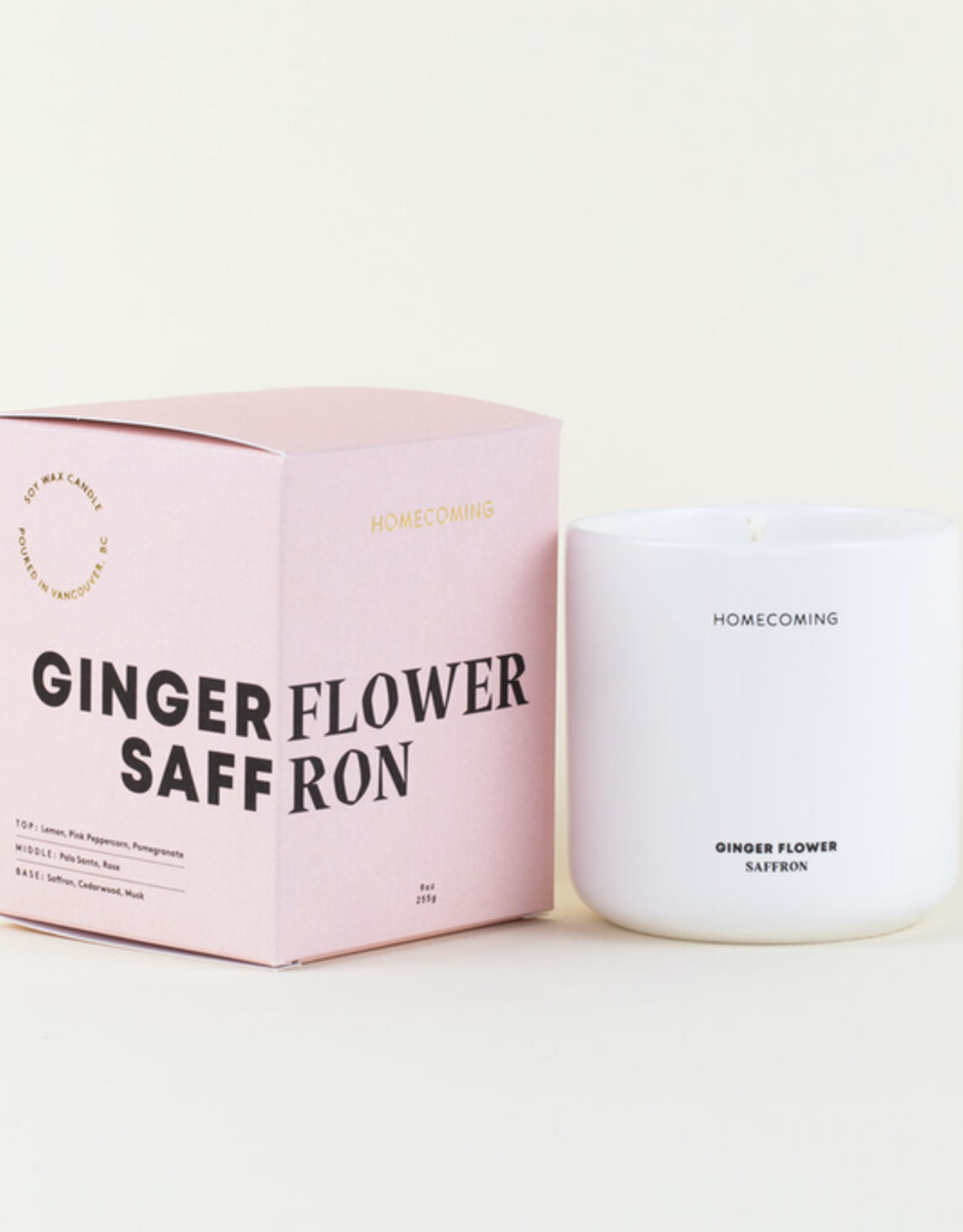 Ginger Flower Saffron Deluxe Ceramic Candle