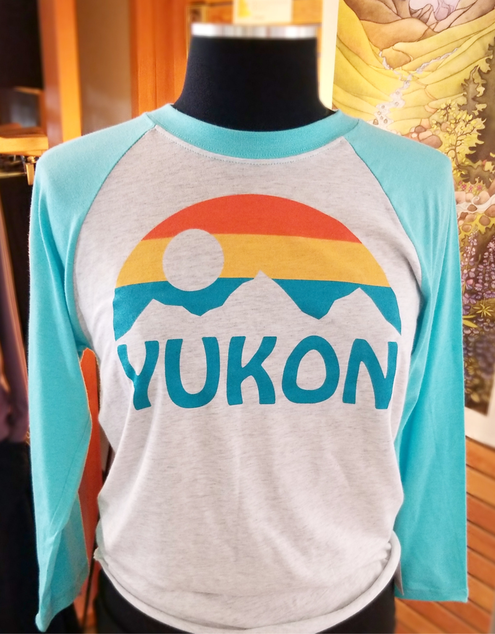Retro Yukon Sun Baseball T Unisex Sizing