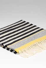 Irish Lambswool Scarf, Grey Seaside Stripe
