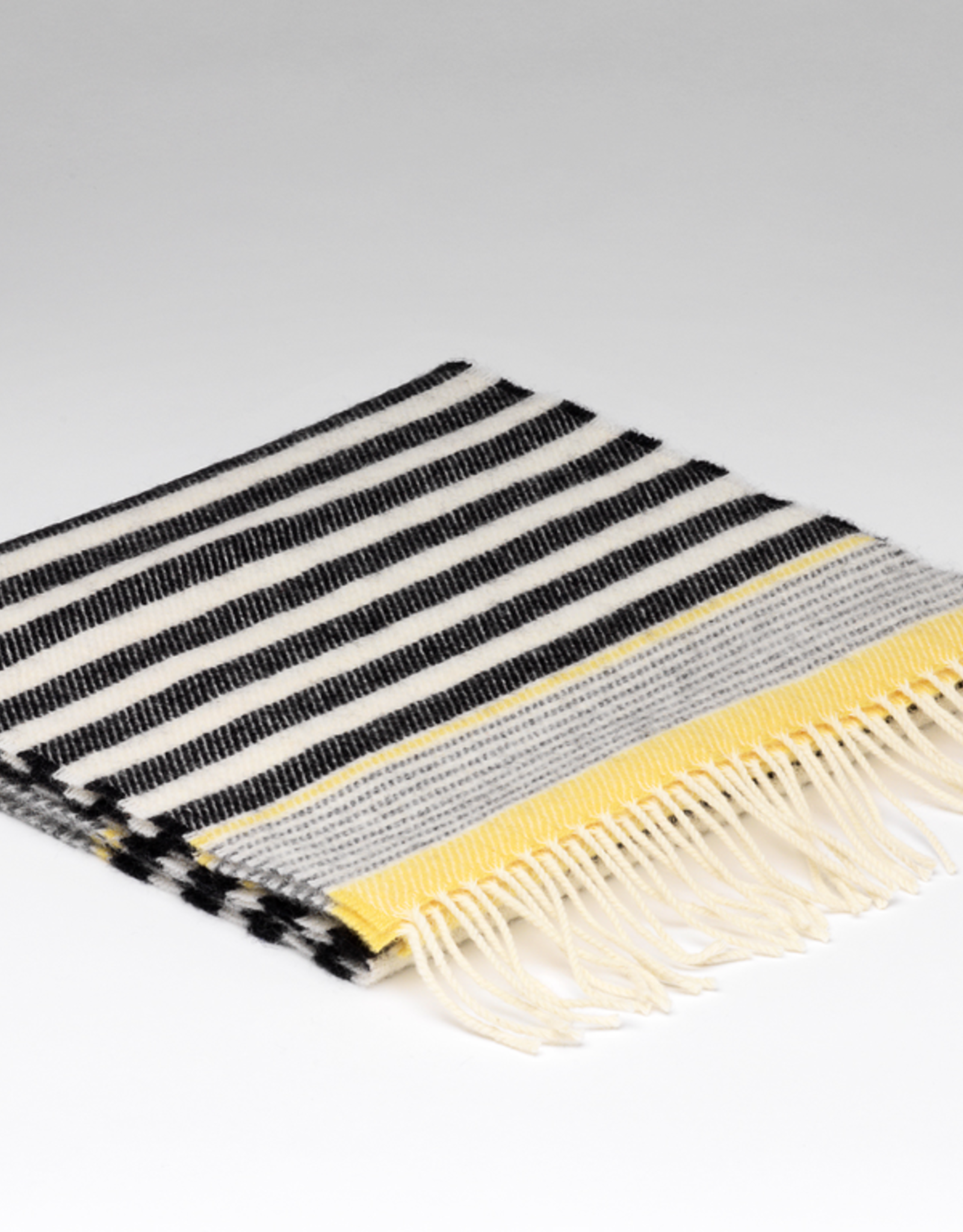Irish Lambswool Scarf, Grey Seaside Stripe