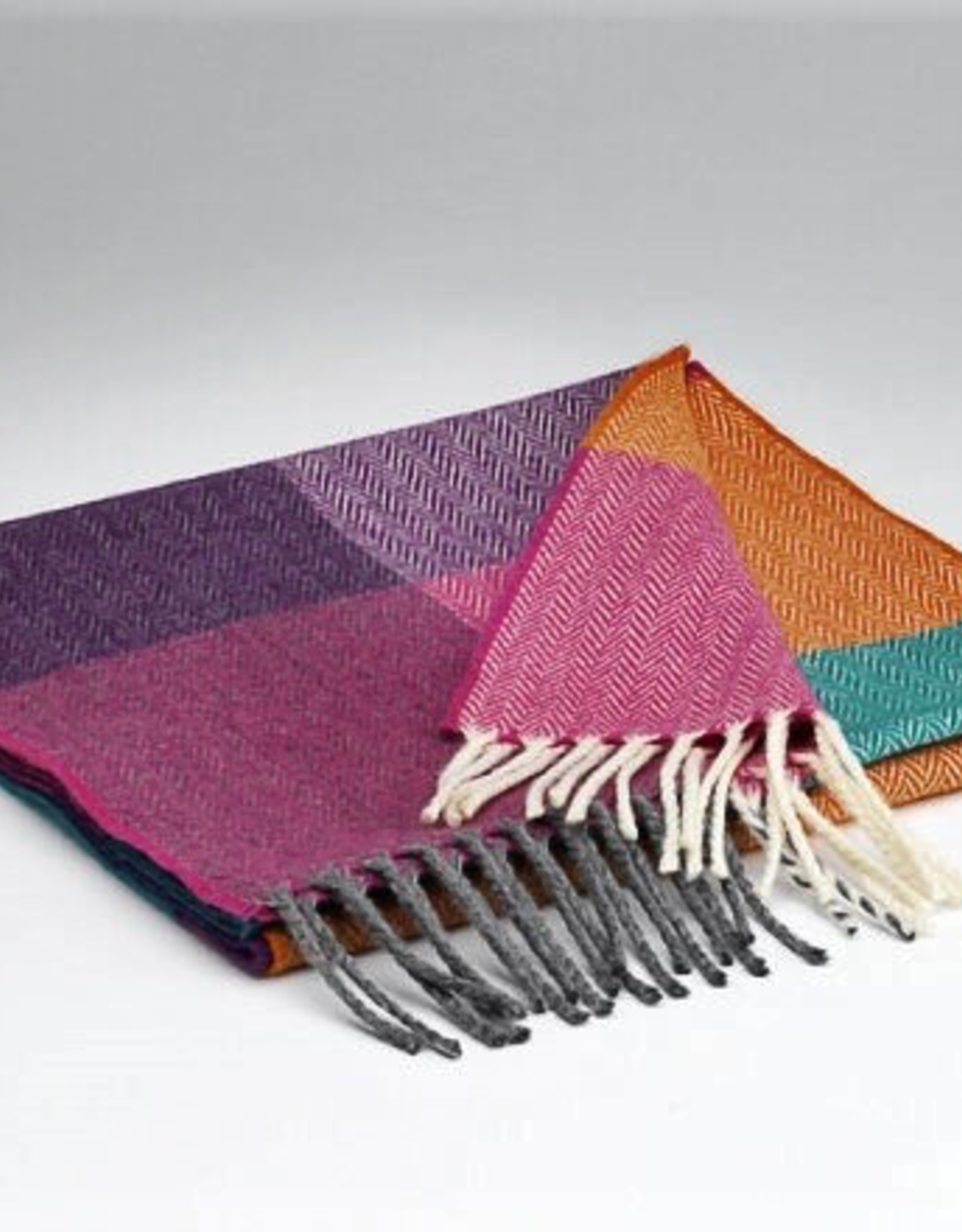 Irish Lambswool Scarf, Hyacinth & Orange