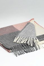Irish Lambswool Scarf, Rose & Grey