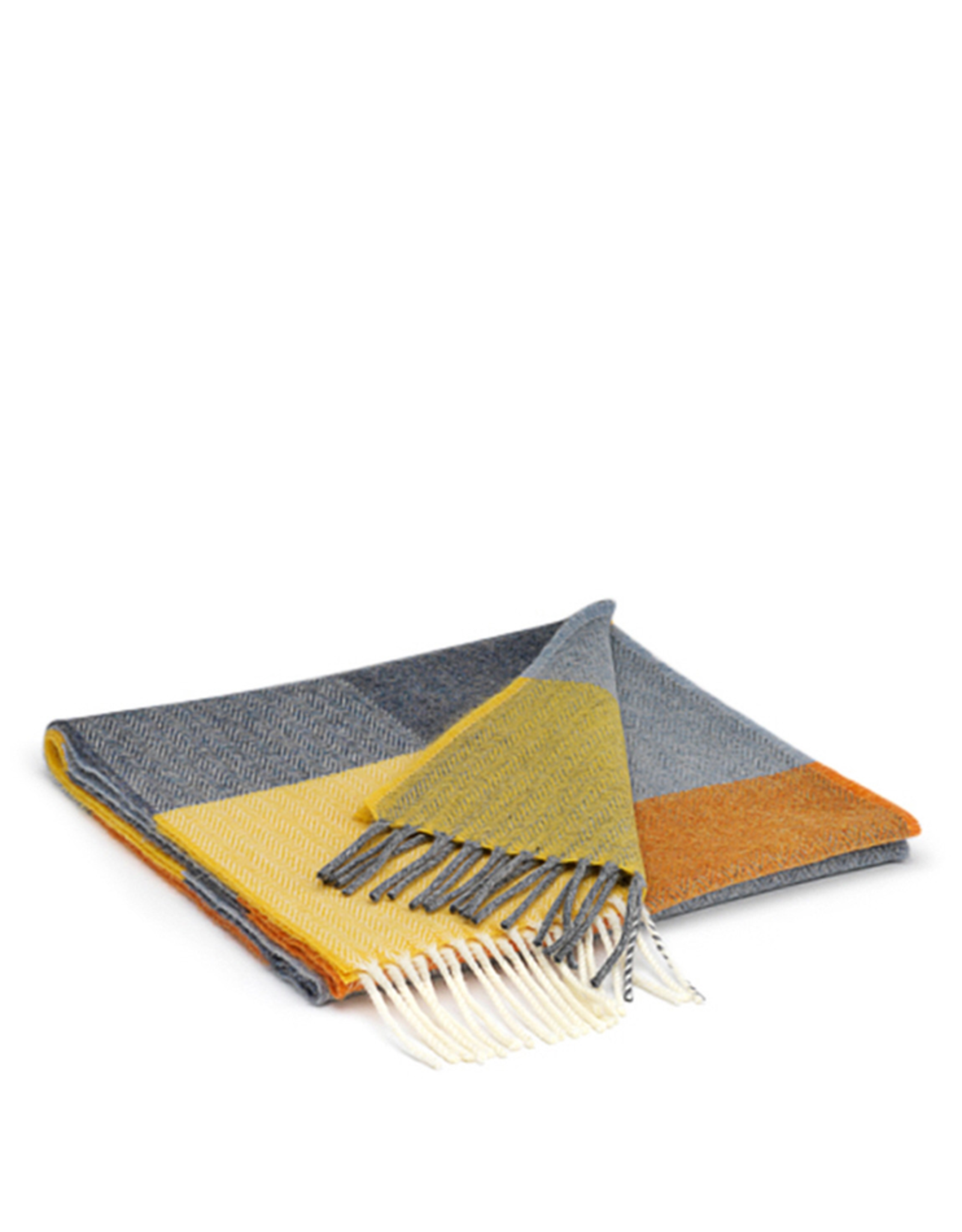 Irish Lambswool Scarf, Orange & Smoke