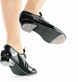 So Danca Val - Girls Tie Tap Shoe in Patent Black