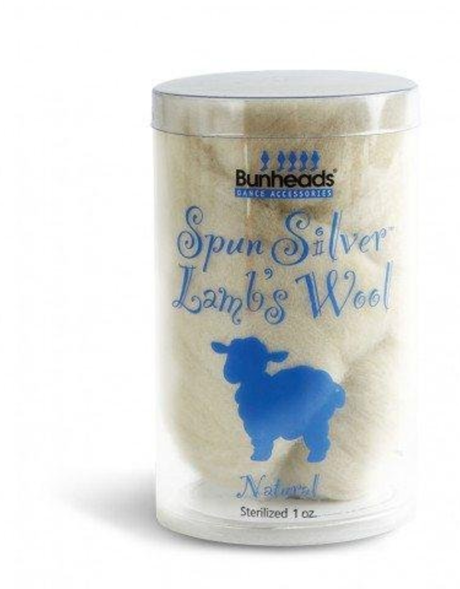 Bunheads Spun Silver Antimicrobial Lambs Wool Natural 1 oz