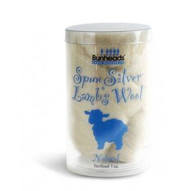 Bunheads Spun Silver Antimicrobial Lambs Wool Natural 1 oz