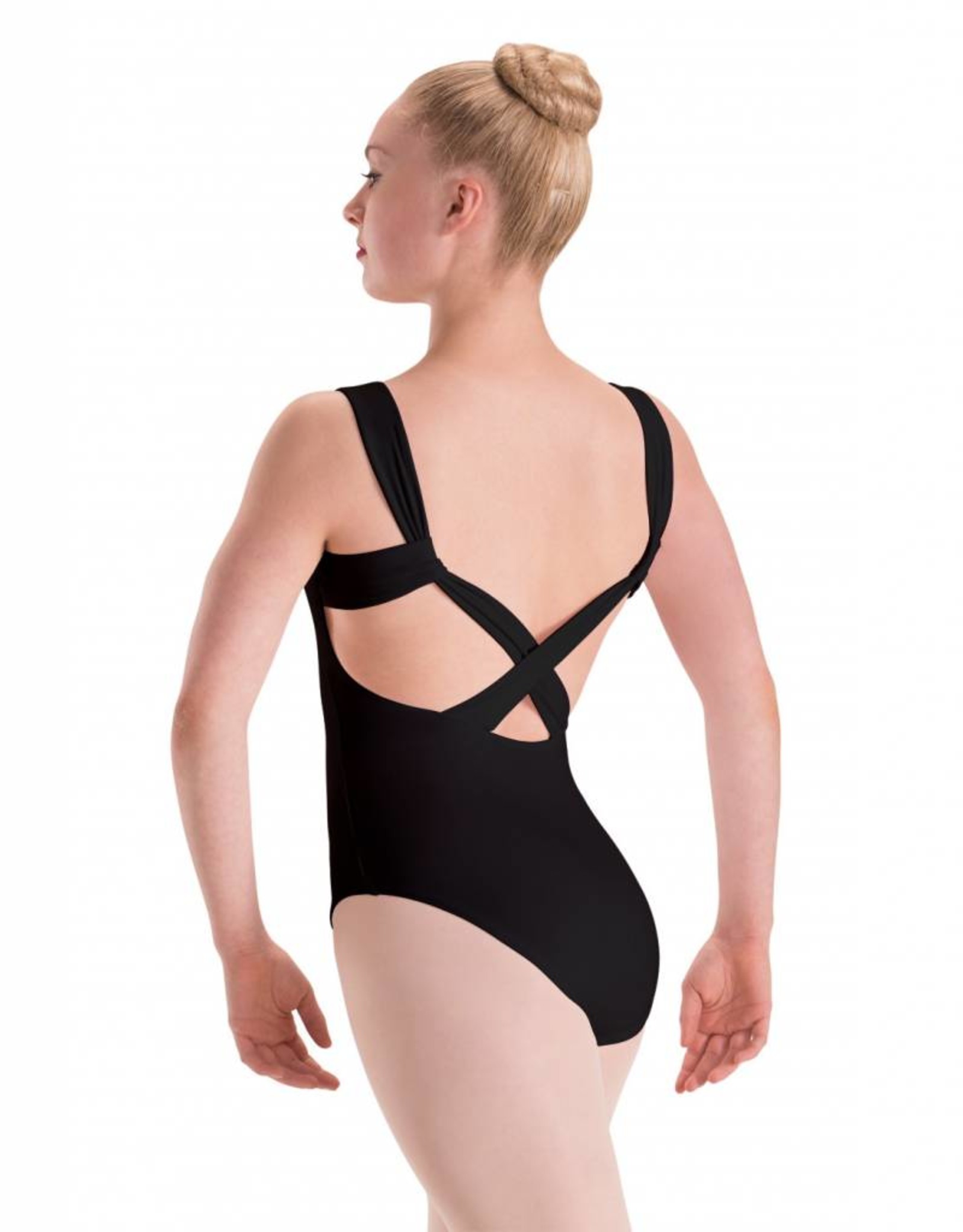 Motionwear Tank Leotard with Pinch Front and Lattice Back
