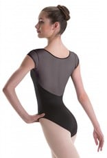 Motionwear Mesh Cap Sleeve Leotard with Sweetheart Cut