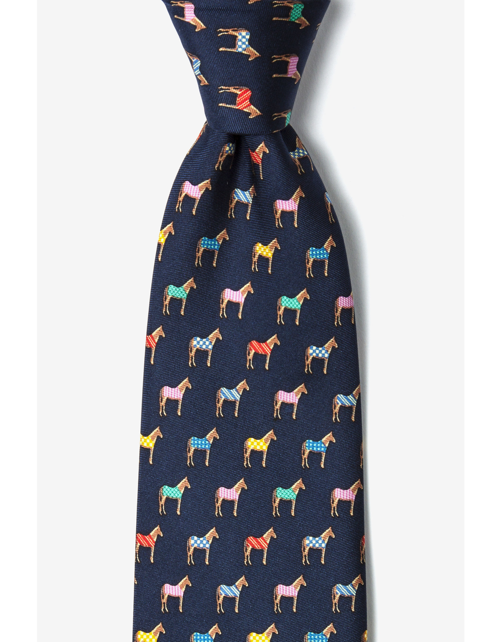 Alynn Horse Blankets Tie - Navy