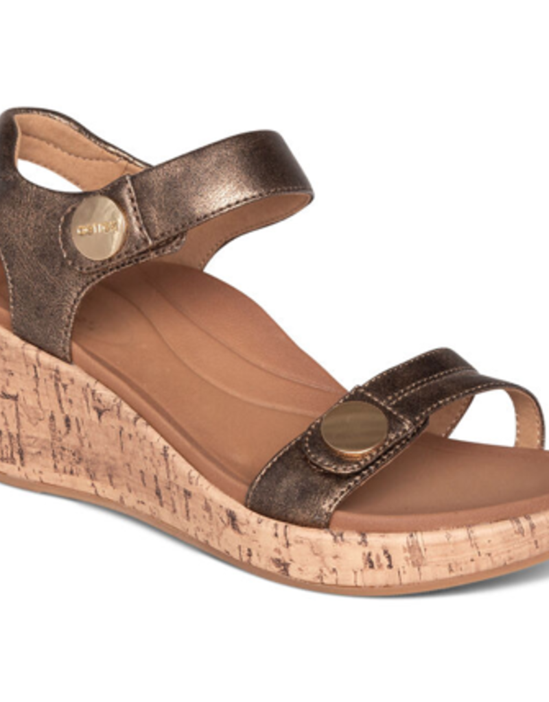 Aetrex Livia Adjustable Quarter Strap Wedge