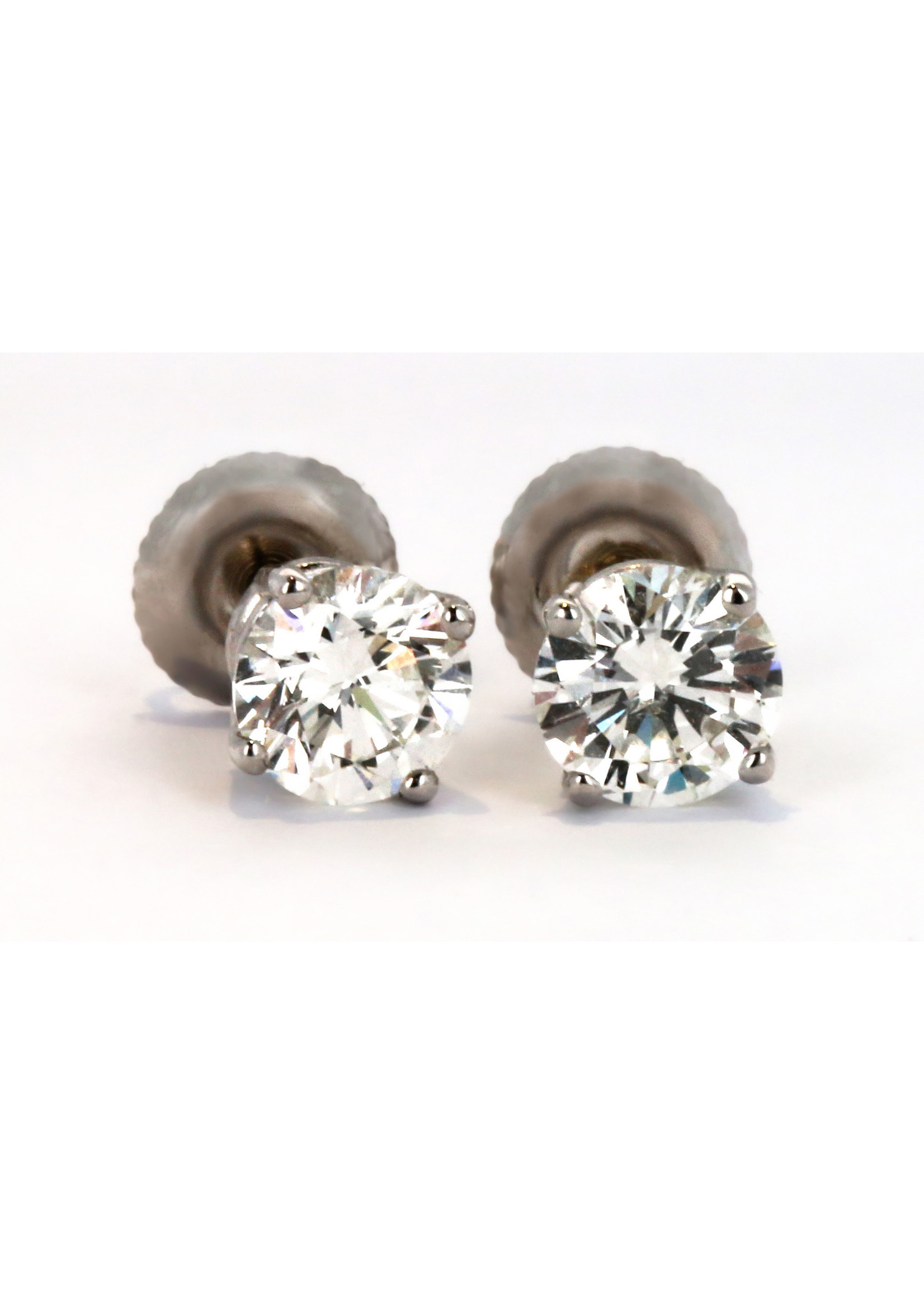 Jewellery ROUND BRILLIANT CUT DIAMOND EARRINGS (0.72CT -SI2-H)