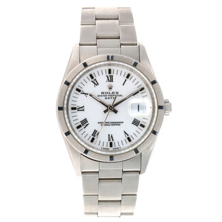 Rolex Watches ROLEX DATE 34MM (B + P) ROMAN WHITE DIAL #1500