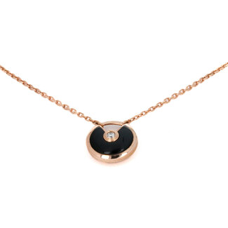 Jewellery 18K CUSTOM PENDANT WITH SINGLE DIAMOND (ROSE GOLD/BLACK)