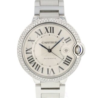 Cartier CARTIER BALLON BLEU 42MM AUTOMATIC WITH CUSTOM DIAMONDS #3765