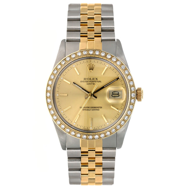 Rolex Watches ROLEX DATE 34MM (B+SERVICE PAPERS)  #15053 JUST SERVICED AT ROLEX IN 2018