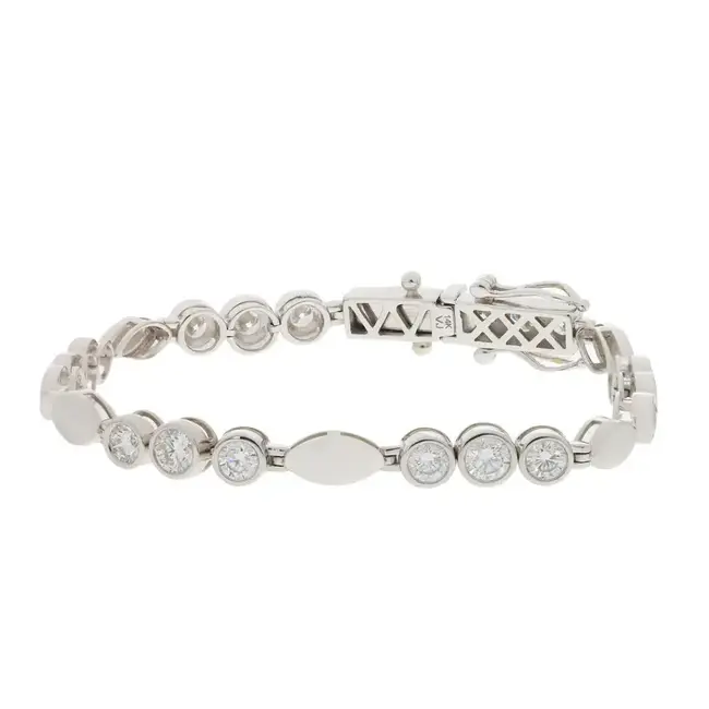VHV (JEWELERY) WF 14KT WHITE GOLD CUSTOM LAB DIAMOND BRACELET 4.65CT