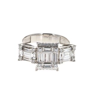 WF CLUSTER RING DIAMONDS WHITE GOLD