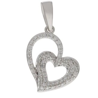 VHV (JEWELERY) WF 14KT WHITE GOLD HEART SHAPED LAB GROWN DIAMOND PENDANT