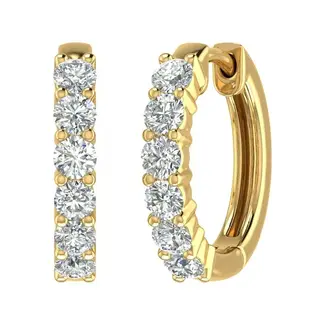 WF 14K YELLOW GOLD SMALL EARRINGS WITH DIAMONDS