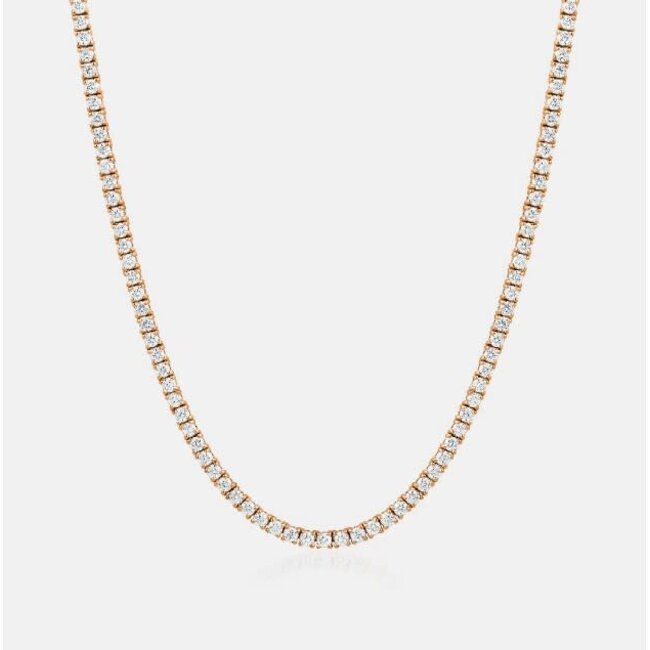 VHV (JEWELERY) WF 14KT ROSE GOLD LAB GROWN DIAMOND TENNIS NECKLACE 17.5 INCH.