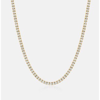 VHV (JEWELERY) WF 14KT YELLOW GOLD LAB GROWN DIAMOND TENNIS NECKLACE 22 INCH.