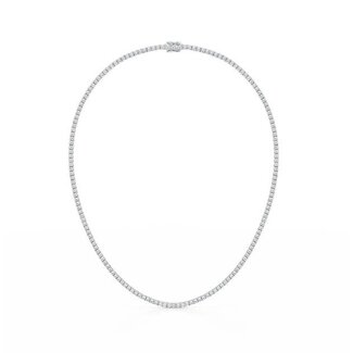 VHV (JEWELERY) WF 14KT WHITE GOLD LAB DIAMOND TENNIS NECKLACE 21.95CT 20 INCH.