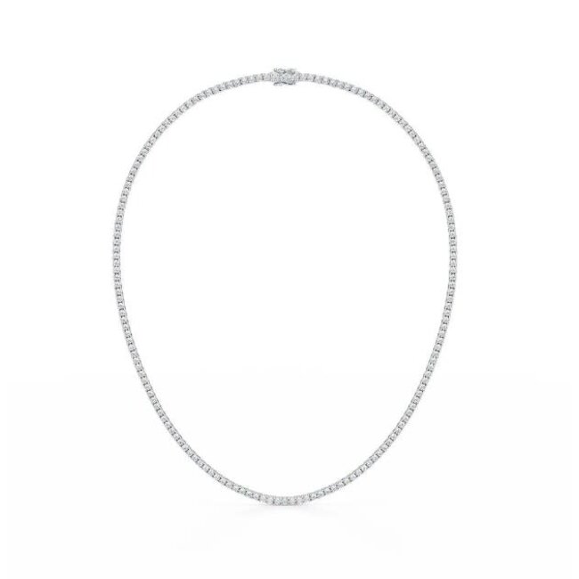 VHV (JEWELERY) WF 14KT WHITE GOLD LAB DIAMOND TENNIS NECKLACE 8.77CT 18 INCH.