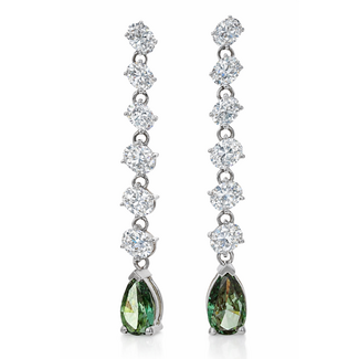 VHV (JEWELERY) WF 14K WHITE GOLD PEAR SHAPE LAB DIAMOND EAARINGS