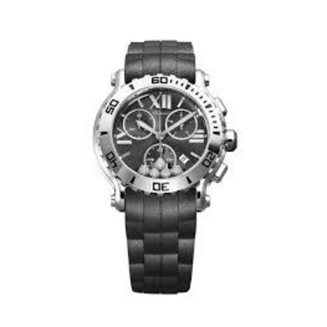 CHOPARD Happy Sport Chronograph 42mm in Steel on Black Rubber (BP)