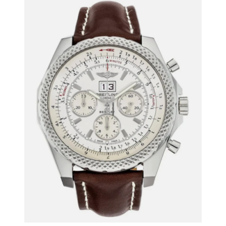 Breitling Breitling Bentley 6.75 Steel on Brown Leather Strap White Dial A44362