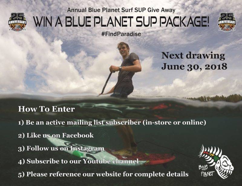 Blue Planet Surf Annual SUP Giveaway