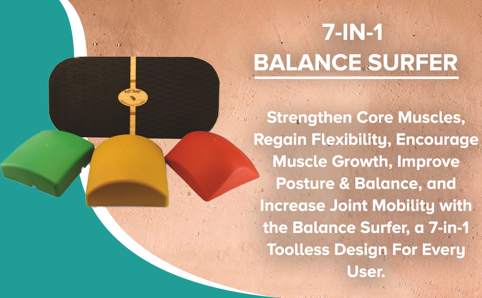 Balance Surfer 7-in-1 multi purpose balance board for office, gym