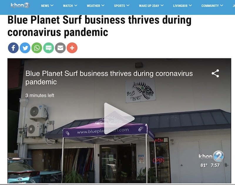 Blue Planet featured on nightly news and in newspaper