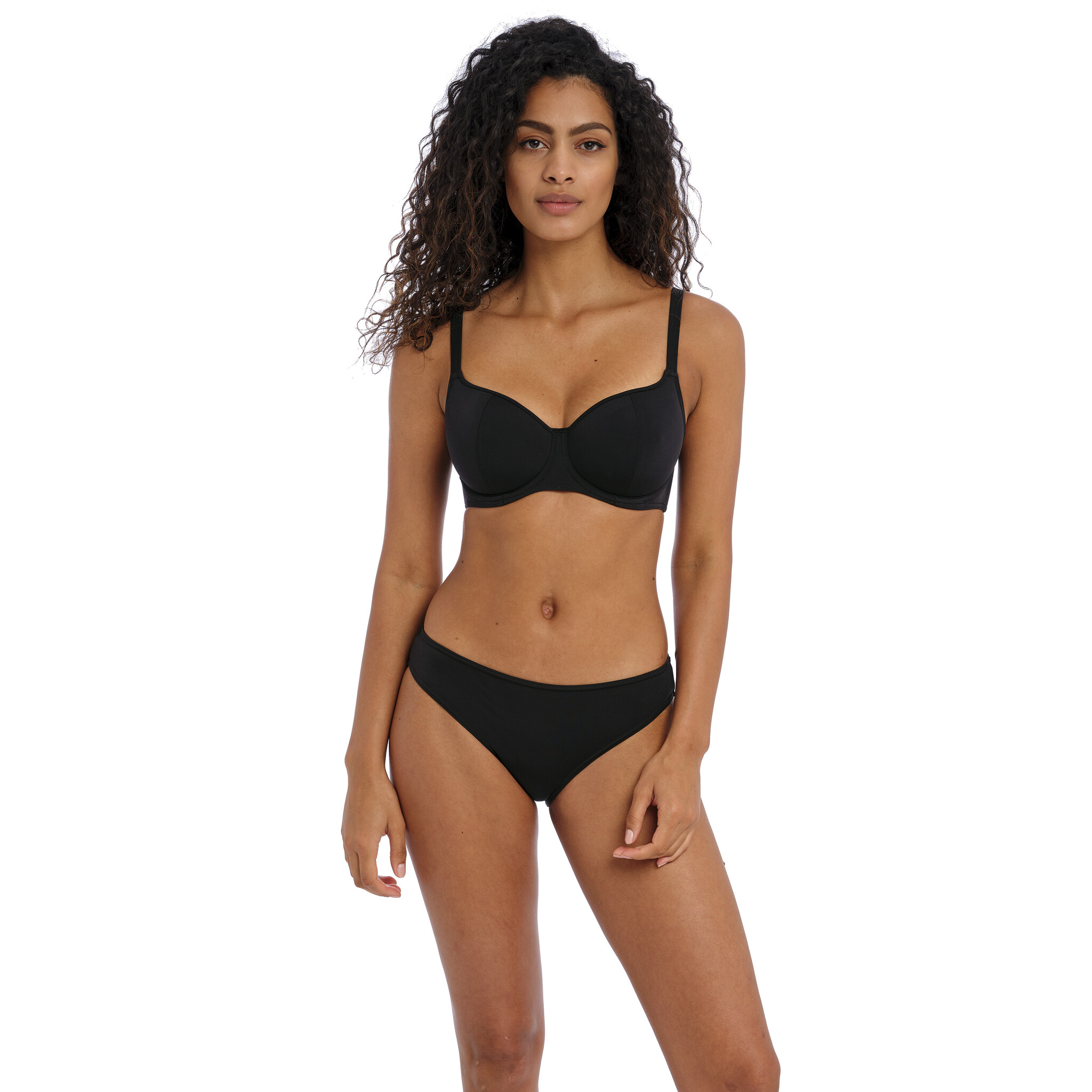 AS7231 Jewel Cove Sweetheart Bikini Plain Black