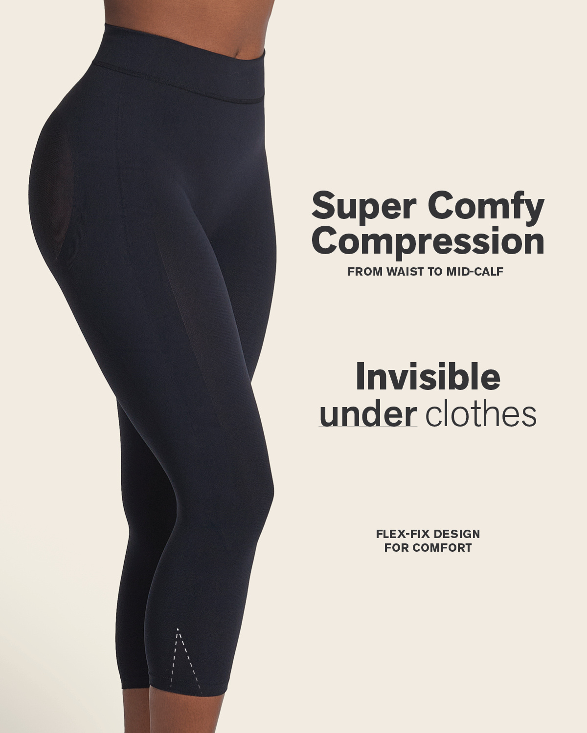 012779M Capri Invisible Taille haute Noir