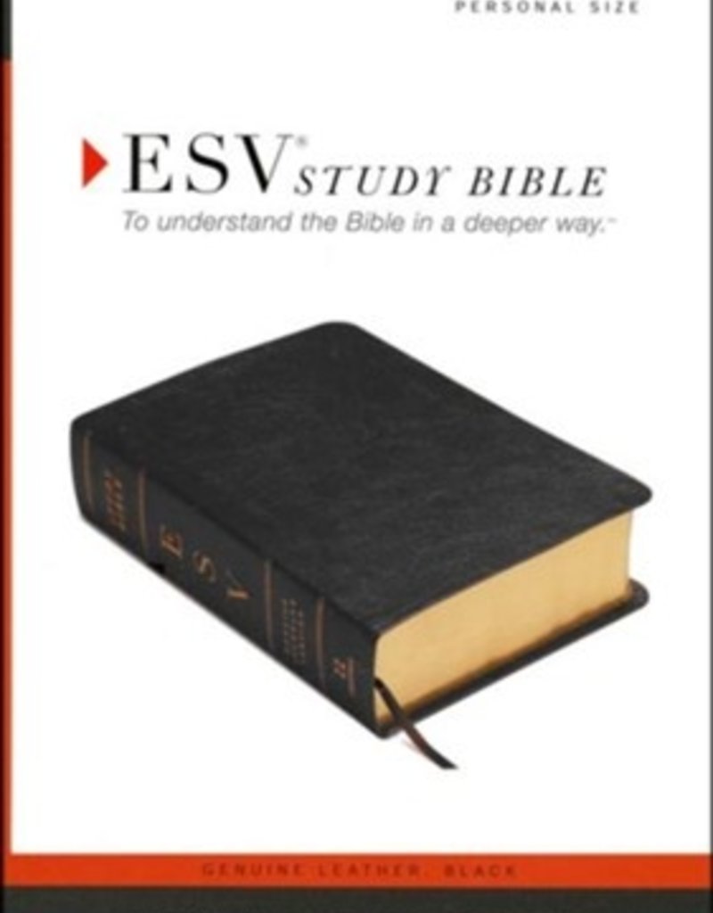 ESV STUDY BIBLE, Personal Size, Genuine Leather, Black