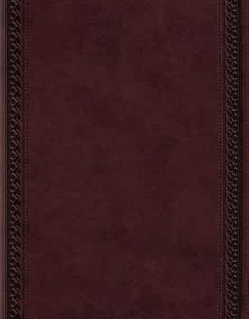 LARGE PRINT VALUE THINLINE BIBLE, TruTone Mahogany Border Design