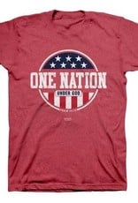 KERUSSO PATRIOTIC  T -SHIRT SMALL -HEATHER RED