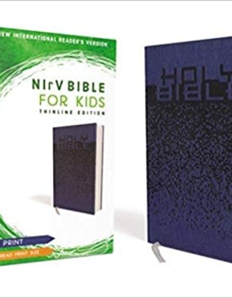 NIrV, Bible for Kids, Large Print, Leathersoft, Blue, Comfort Print: Thinline Edition
