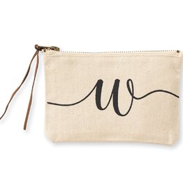 INITIAL CANVAS COSMETIC BAG  W