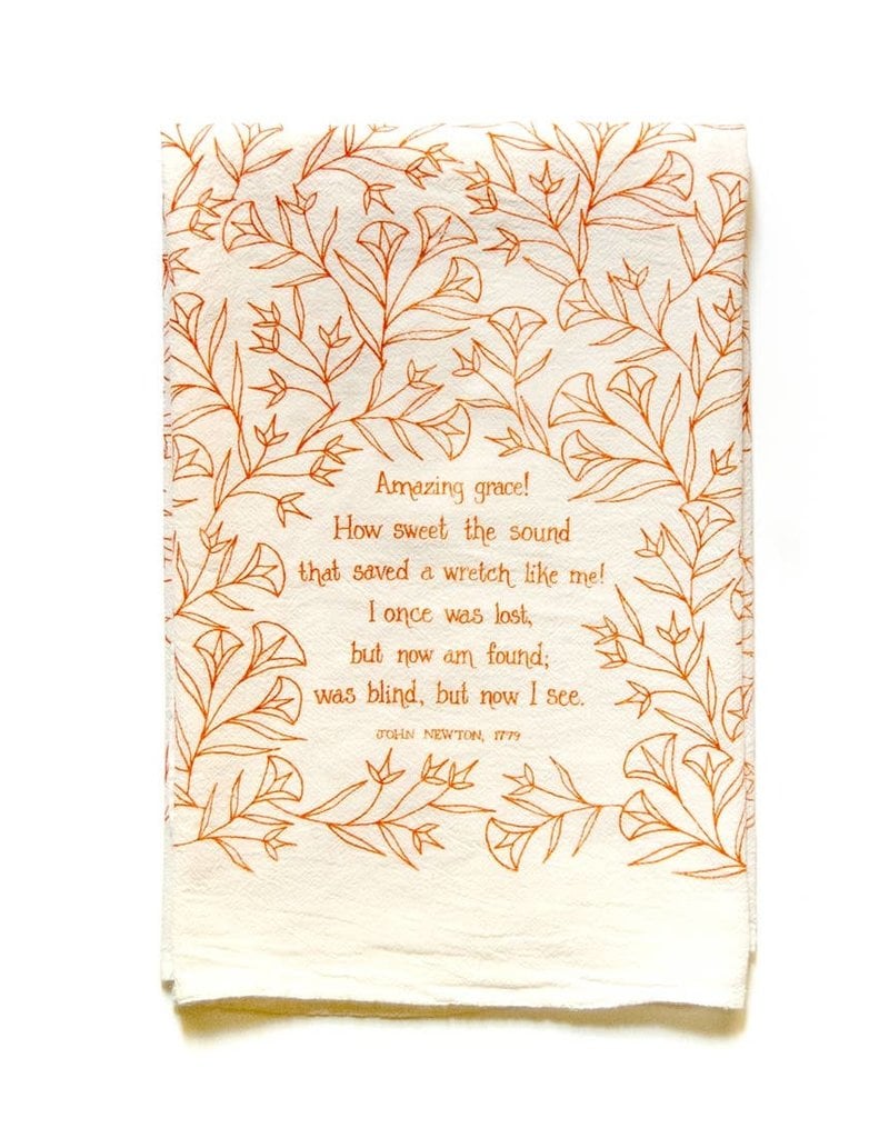 Amazing Grace Hymn Tea Towel