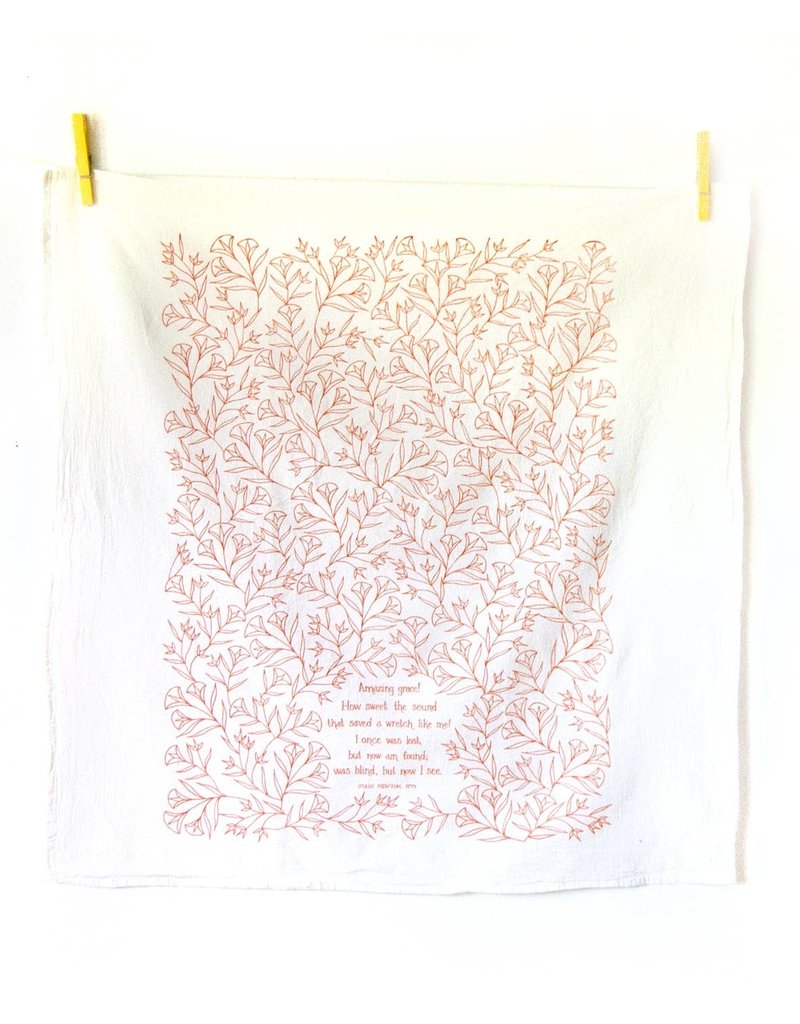 Amazing Grace Hymn Tea Towel