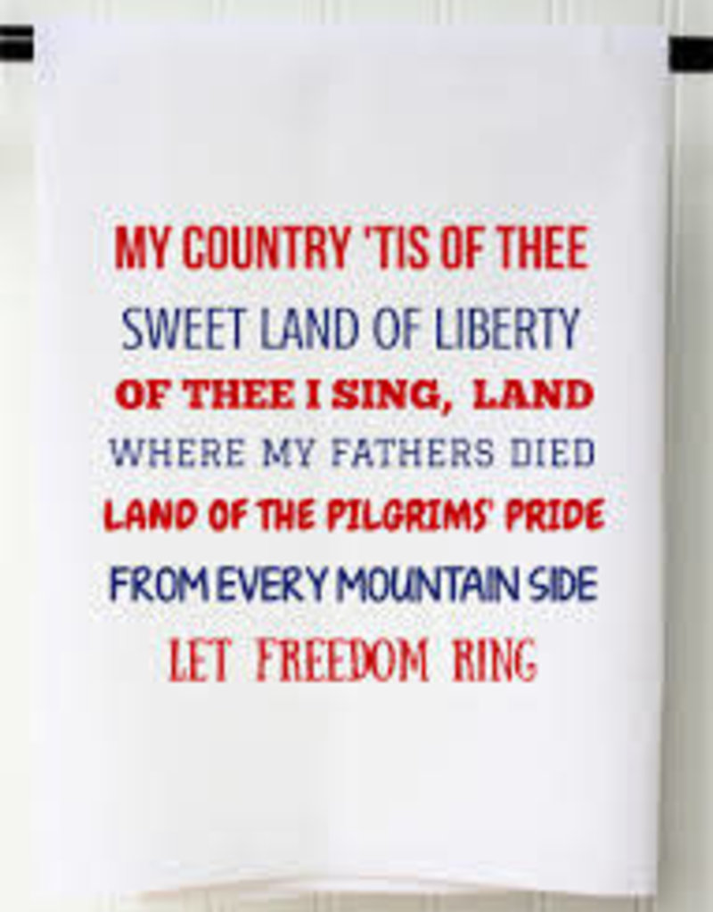 Patriotic Flour Sack Towel- My Country Tis of Thee