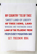 Patriotic Flour Sack Towel- My Country Tis of Thee