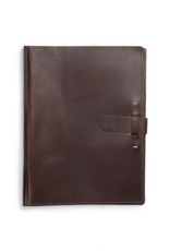 Large Leather Pad Portfolio- Dark Brown