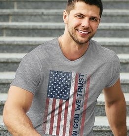 Patriotic- In God We Trust Adult Unisex T Grey