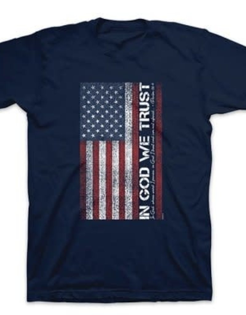 Patriotic- In God We Trust Adult Unisex T Navy