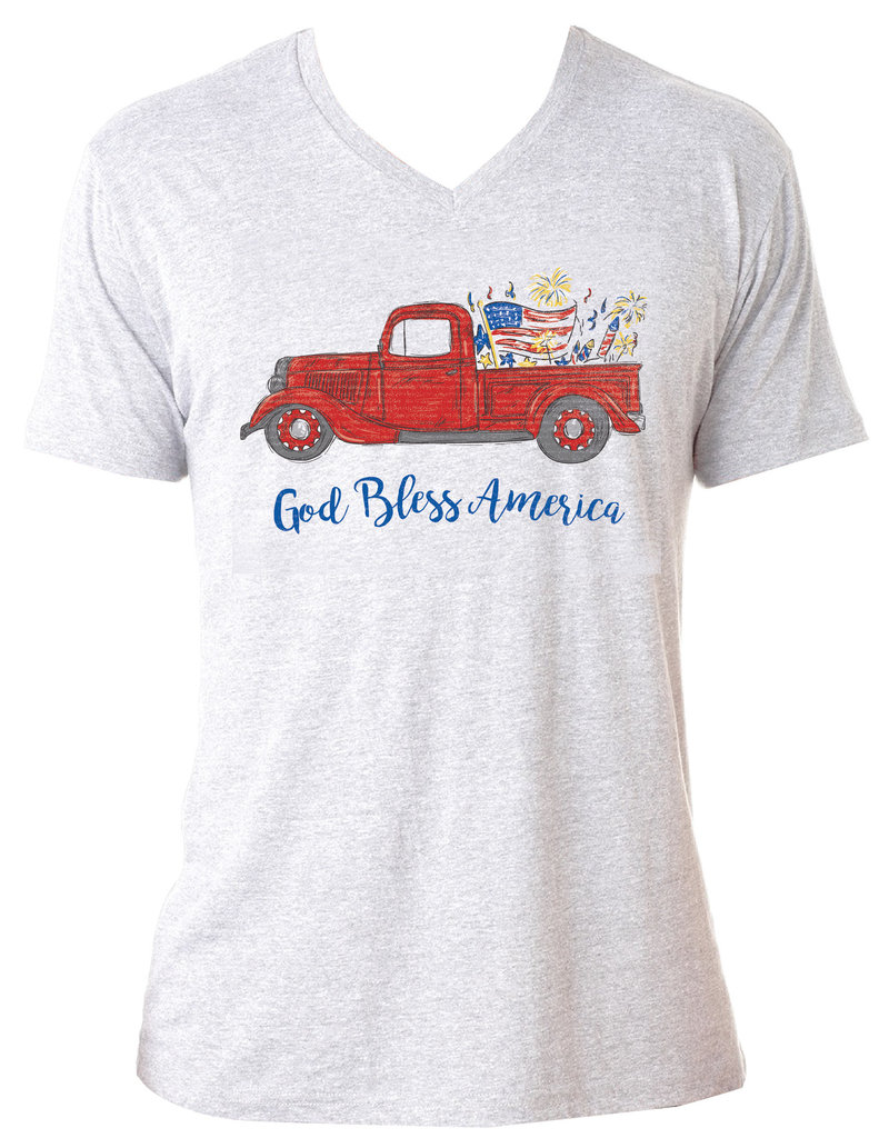 God Bless America V-neck T